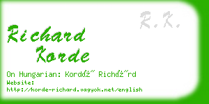 richard korde business card